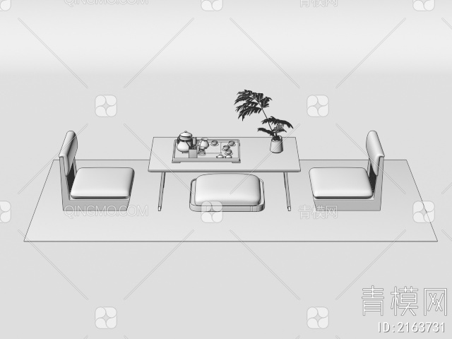 茶桌椅3D模型下载【ID:2163731】