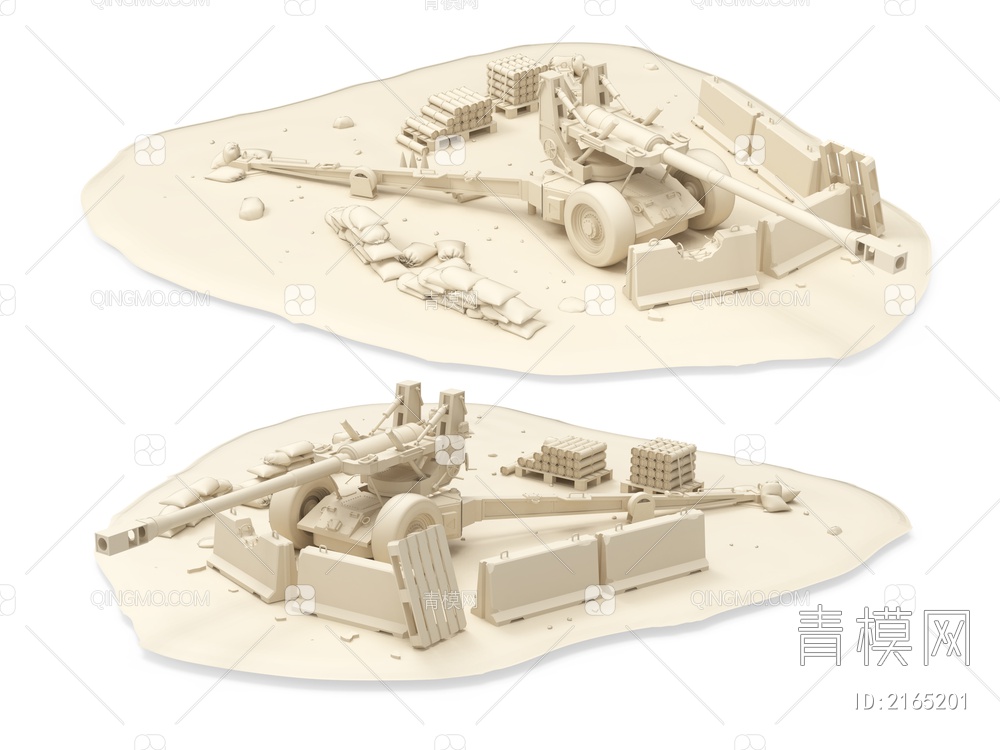 军事器材 大炮3D模型下载【ID:2165201】