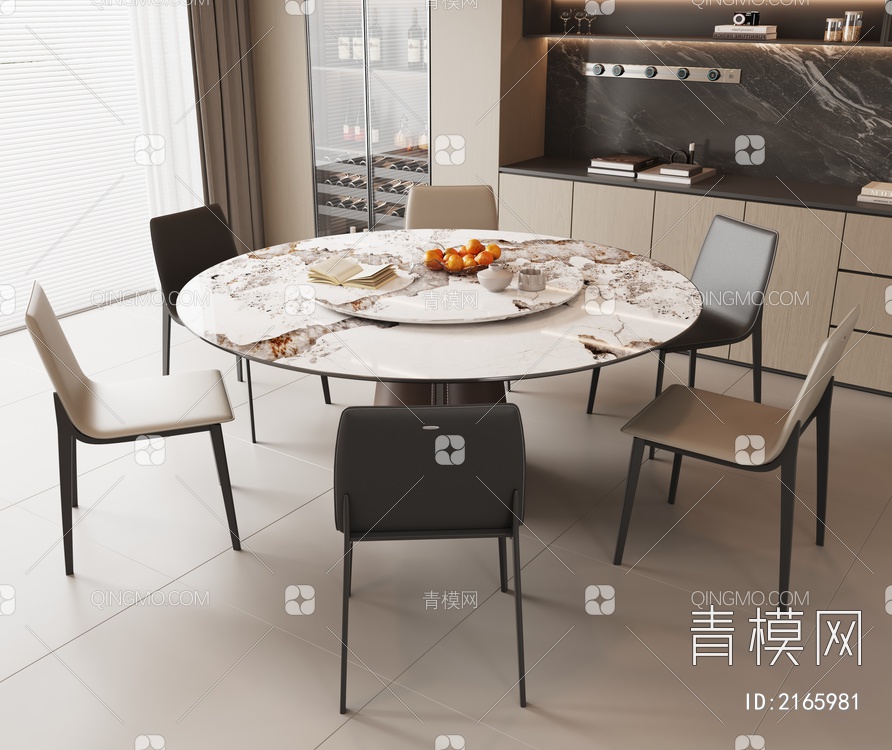 餐桌椅组合SU模型下载【ID:2165981】