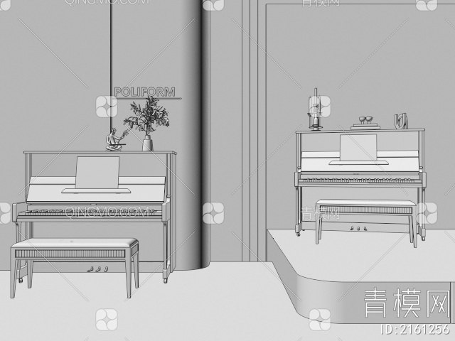 钢琴3D模型下载【ID:2161256】