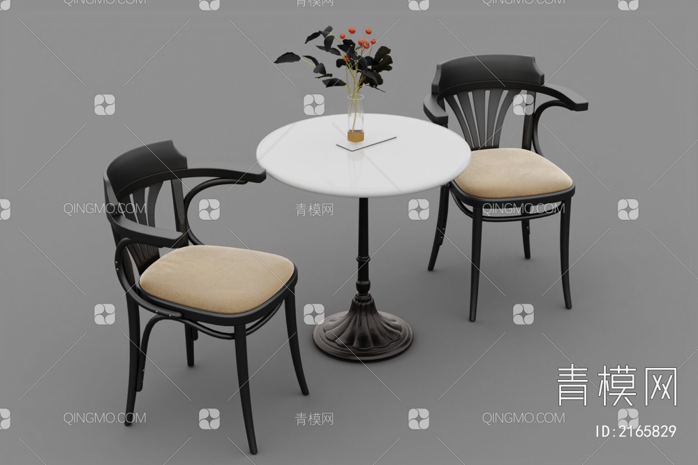 单人椅 休闲桌组合3D模型下载【ID:2165829】