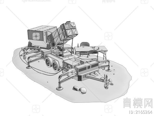 军事设备 废弃导弹车3D模型下载【ID:2165264】