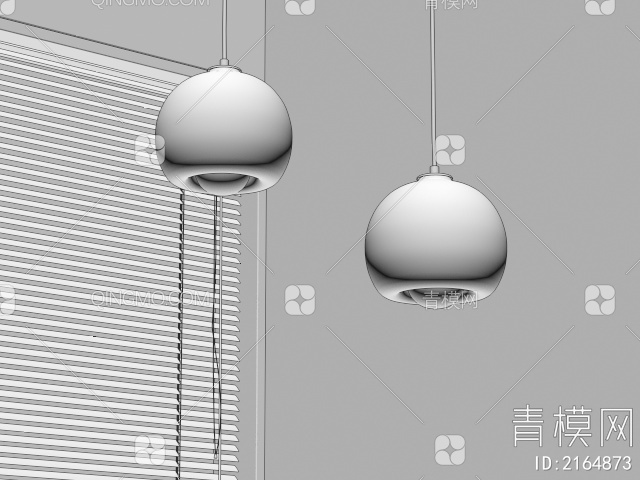 玻璃吊灯 鱼线吊灯3D模型下载【ID:2164873】