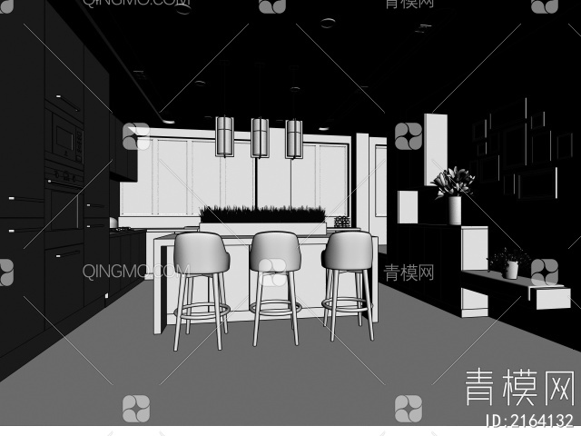 客餐厅3D模型下载【ID:2164132】