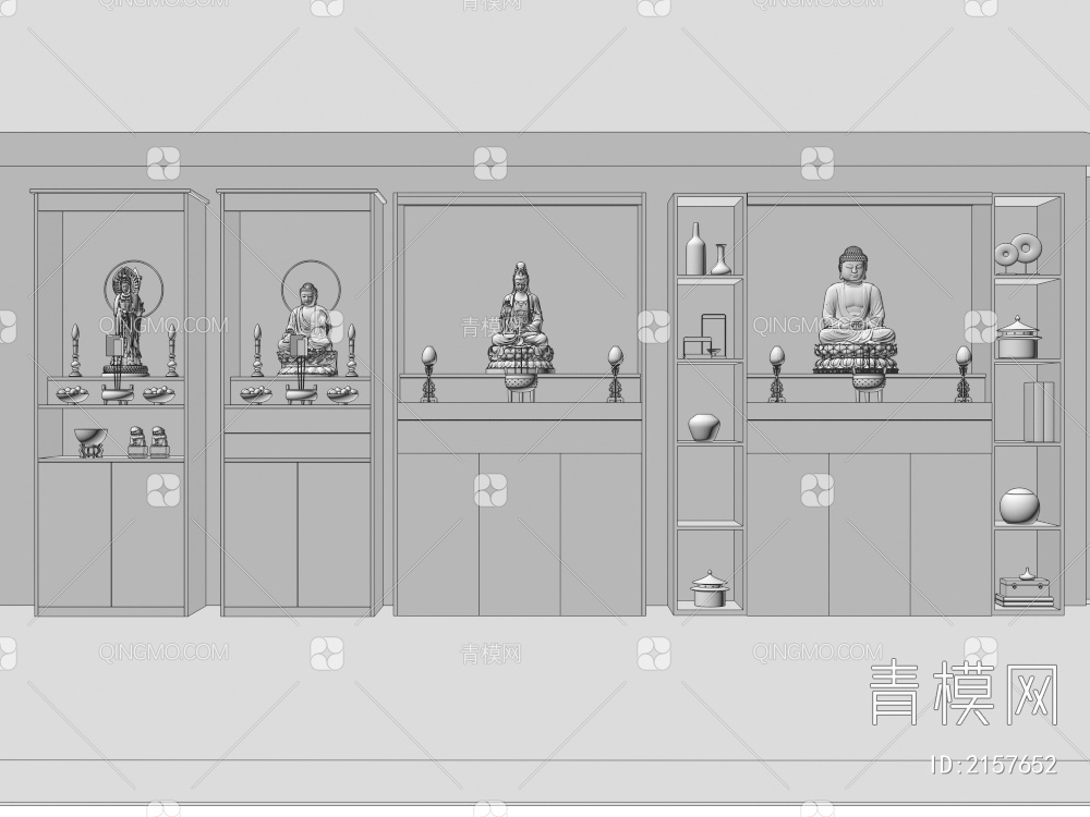 龛 装饰柜3D模型下载【ID:2157652】