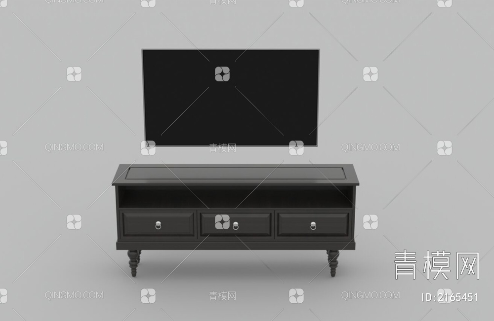 黑色电视柜3D模型下载【ID:2165451】