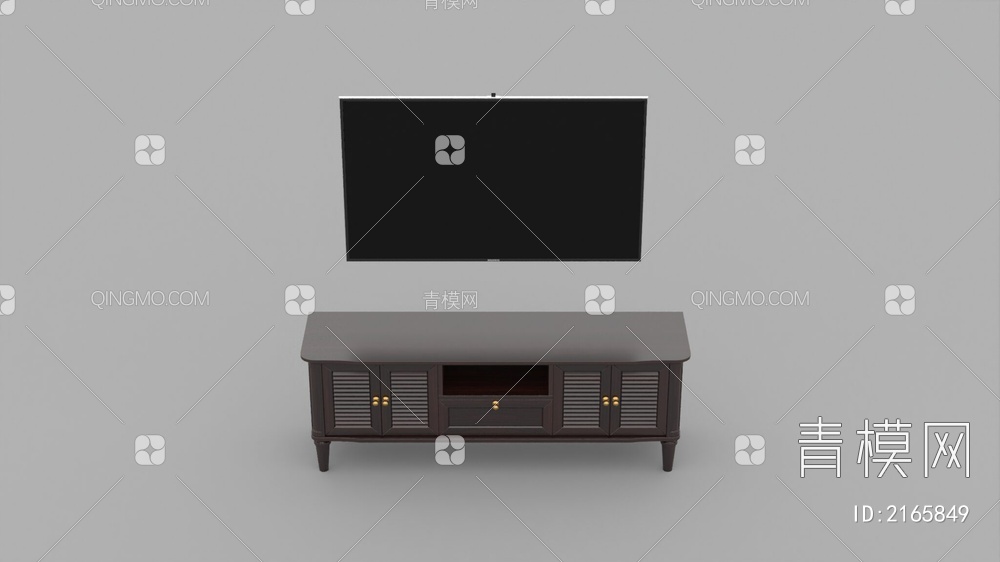 黑色电视柜3D模型下载【ID:2165849】