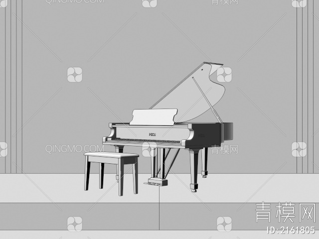 钢琴 三角钢琴3D模型下载【ID:2161805】