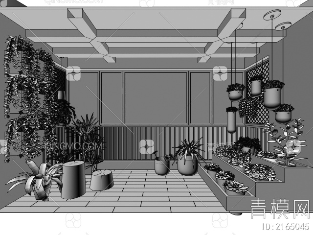 阳台花园3D模型下载【ID:2165045】