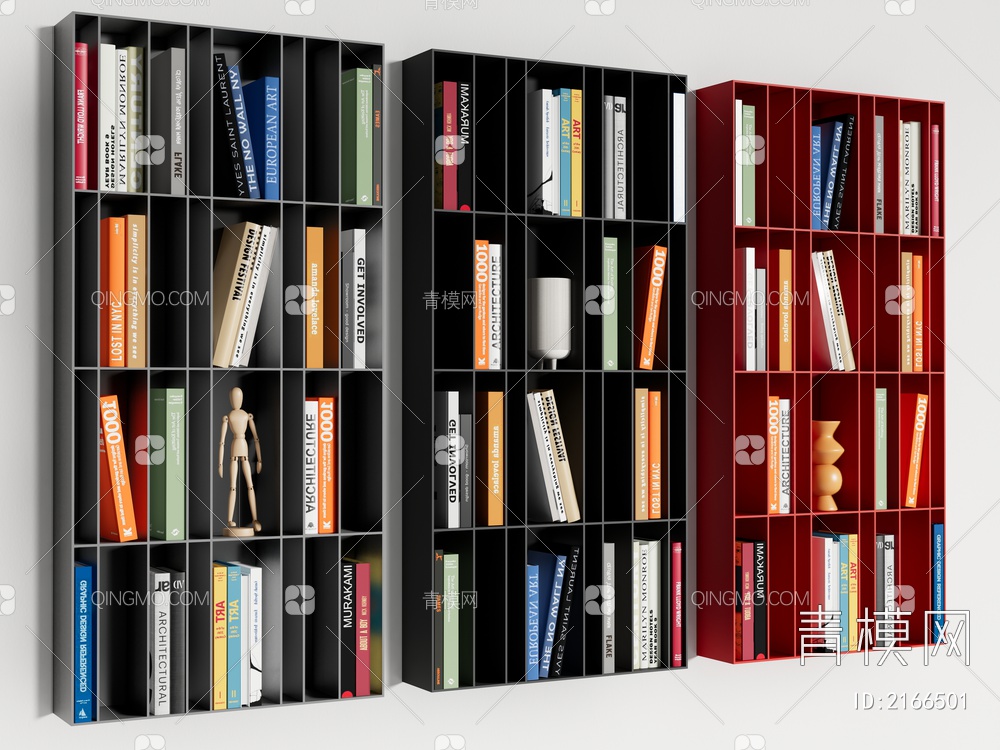 极简书架 壁挂式书架 隐形书架 书籍 杂志3D模型下载【ID:2166501】