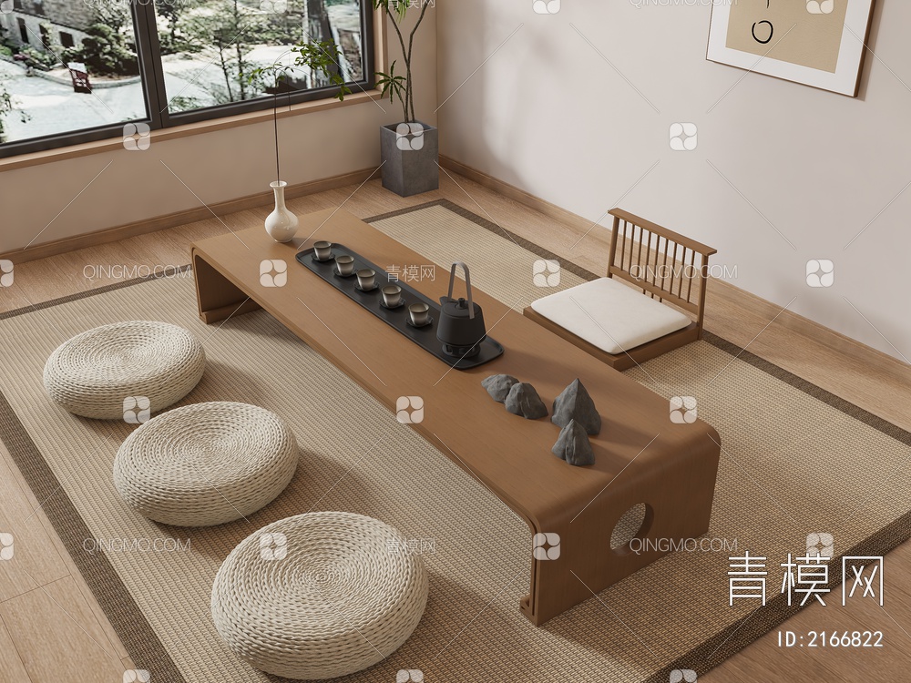 茶桌椅3D模型下载【ID:2166822】