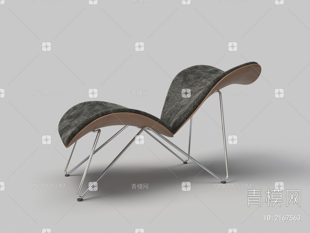 天鹅绒休闲椅 躺椅3D模型下载【ID:2167563】