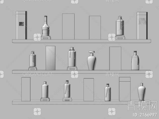 白酒 酒瓶3D模型下载【ID:2166997】