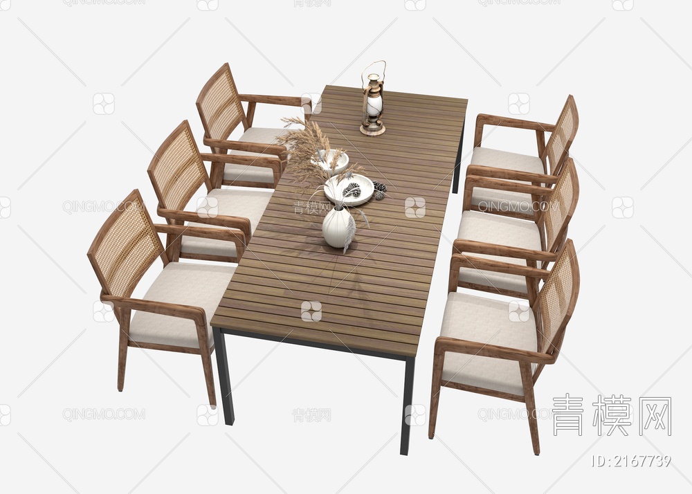室外餐桌椅组合3D模型下载【ID:2167739】