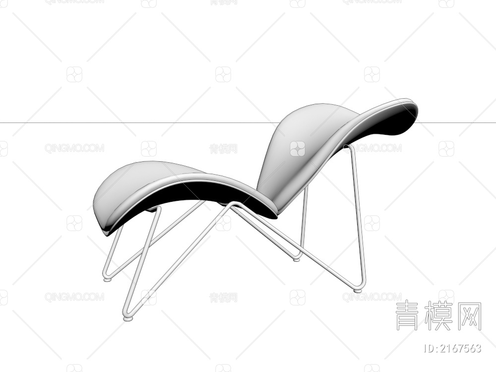 天鹅绒休闲椅 躺椅3D模型下载【ID:2167563】
