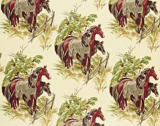 草原马匹花纹布