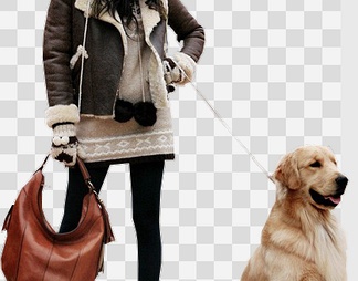 时尚生活女人与狗