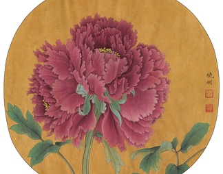 临宋品字牡丹图贴图下载【id:119600】