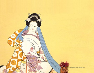 日本侍女和服