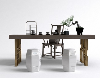 茶桌椅石凳组合