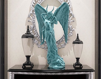 西方经典雕塑天使之吻摆件