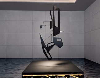 抽象雕塑吊灯装置