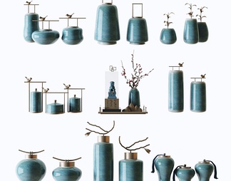 禅意陶瓷瓶罐装饰摆件