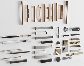 金属门把手柜门拉手3d模型下载【id:430621】