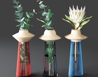 玻璃花瓶花卉组合