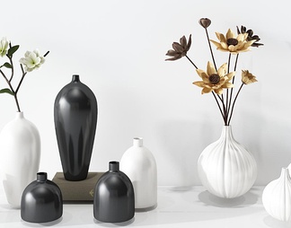 陶瓷花瓶花卉组合
