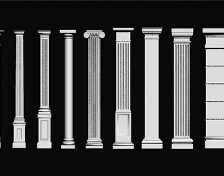 罗马柱半柱组合