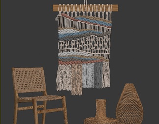 手工编织墙饰编织物品编织椅子