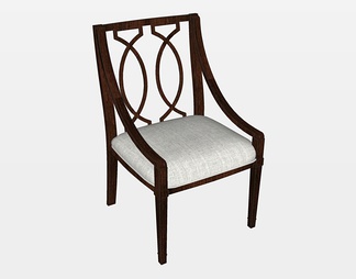 木质布艺单椅