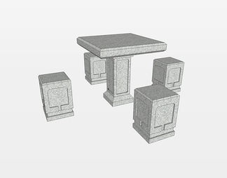 户外石头桌椅