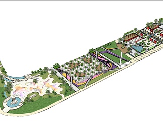 公园广场景观设计SU模型