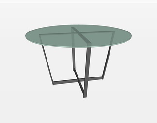 圆形玻璃餐桌