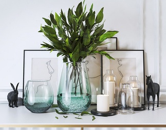 玻璃透明花瓶摆设组合