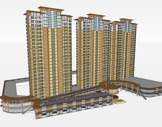 商业建筑 商业建筑SU模型下载【ID:374829】