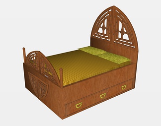 木纹儿童床