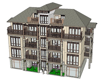 精致商业住宅楼 精致商业住宅楼SU模型下载【ID:387506】
