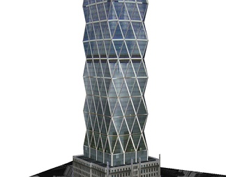 高层三角玻璃办公楼
