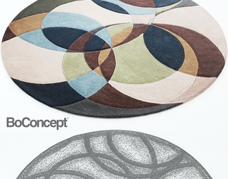 地毯 绒毛地毯  圆形地毯 客厅地毯模型