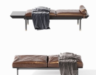 皮质床尾凳沙发凳组合