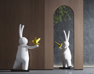 兔子雕塑 