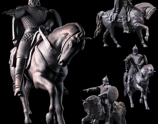 骑马战士雕塑