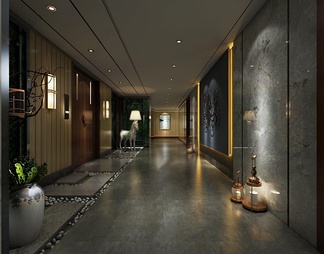 酒店电梯走廊