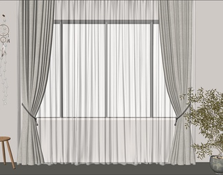 窗帘 窗帘SU模型下载【ID:526531】
