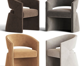 休闲椅 单椅 绒布椅子3D模型3D模型下载【ID:573521】