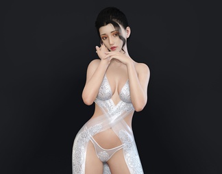 比基尼美女 内衣模特3D模型3D模型下载【ID:603063】