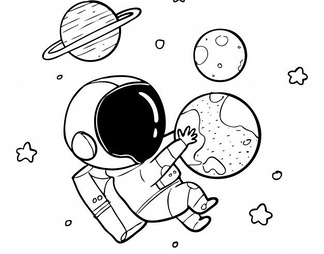 宇航员壁纸 儿童壁纸卡通 太空壁纸